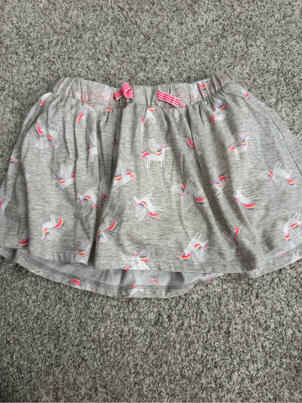 Cat & Jack Gray Unicorn Print Skort with Pink Accents